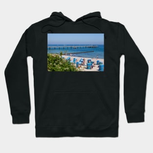 Beach and pier, Ostseebad Kuhlungsborn, Mecklenburg-West Pomerania, Germany, Europe Hoodie